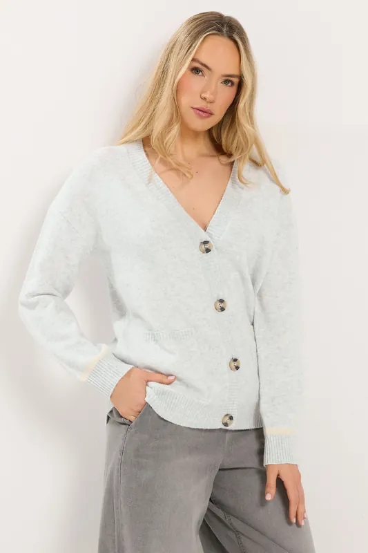 Tall Tipped Detail Knit Cardigan - Long Tall Sally
