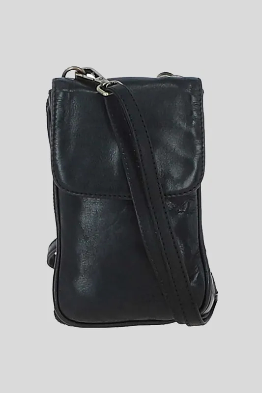 'Unicita Urbana' Real Leather Crossbody Smartphone Bag - Ashwood Leather