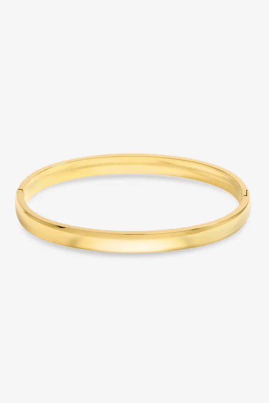 Waterproof Gold Plated Polished Bangle - Jon Richard