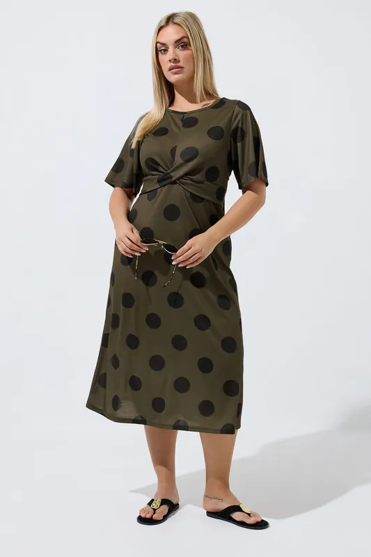 Polka Dot Knot Midi Dress - Yours