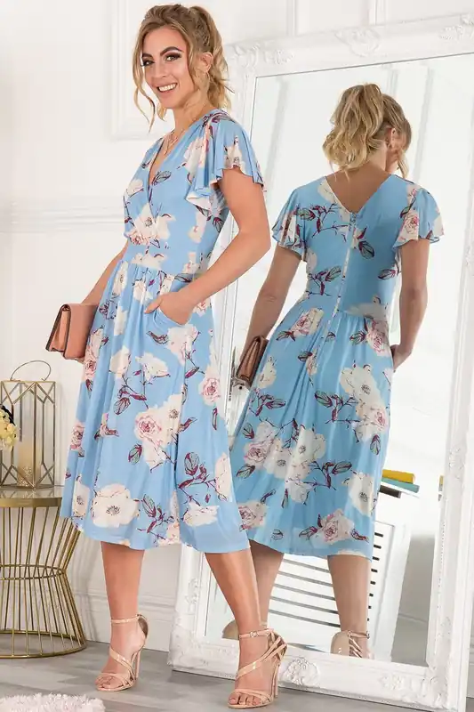 Kiley Wrap Front Mesh Dress - Jolie Moi