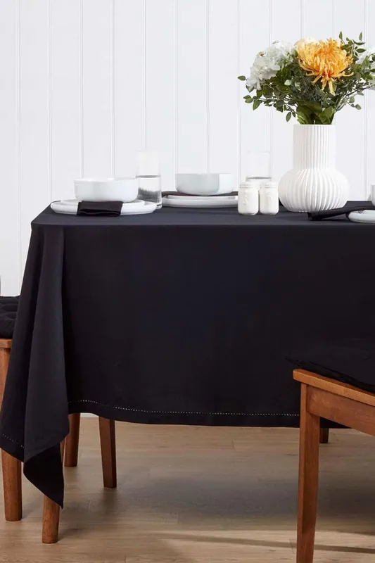 Plain Cotton Tablecloth, 137cm x 178cm - Homescapes