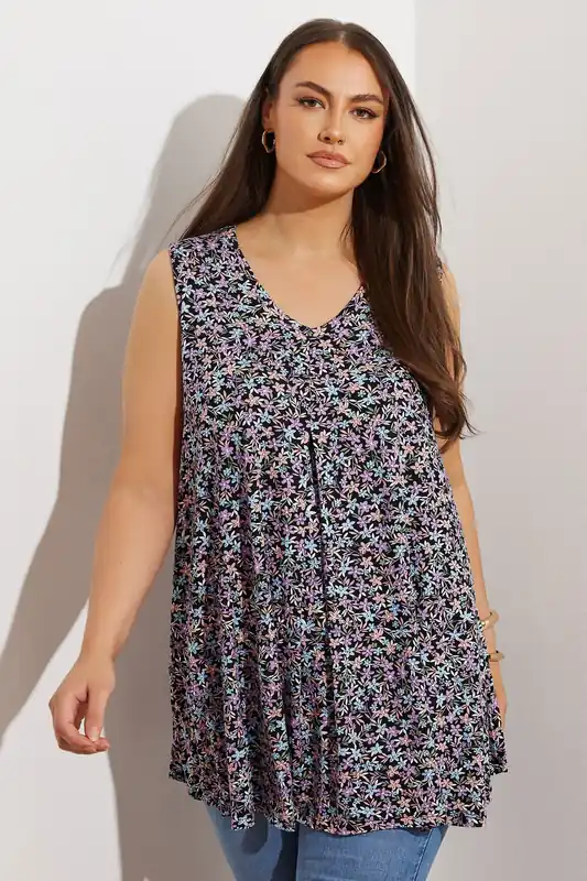 Floral Print Swing Vest Top - Yours