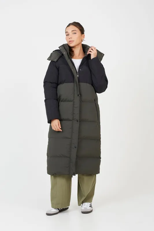 Maxi Contrast Hooded Puffer Jacket - Brave Soul