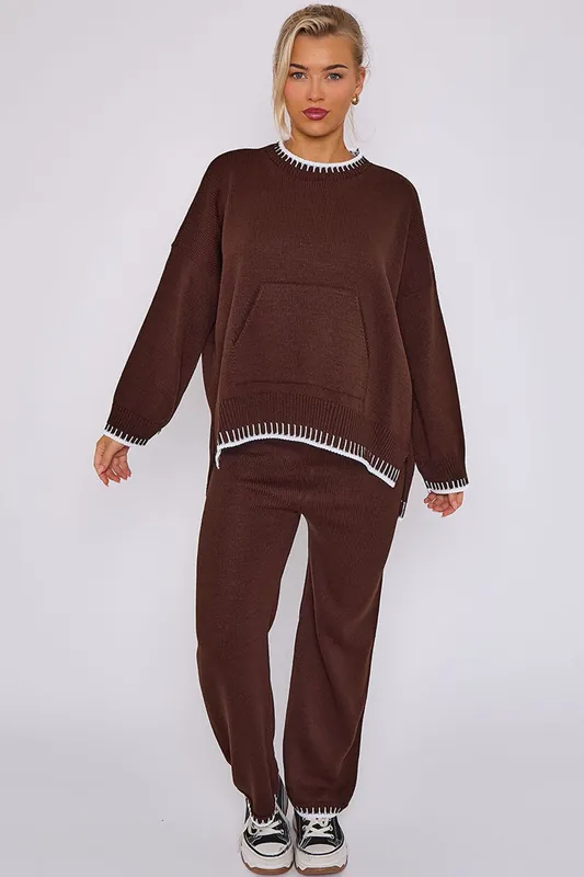 Stitch Detail Oversized Knitted Co-ord