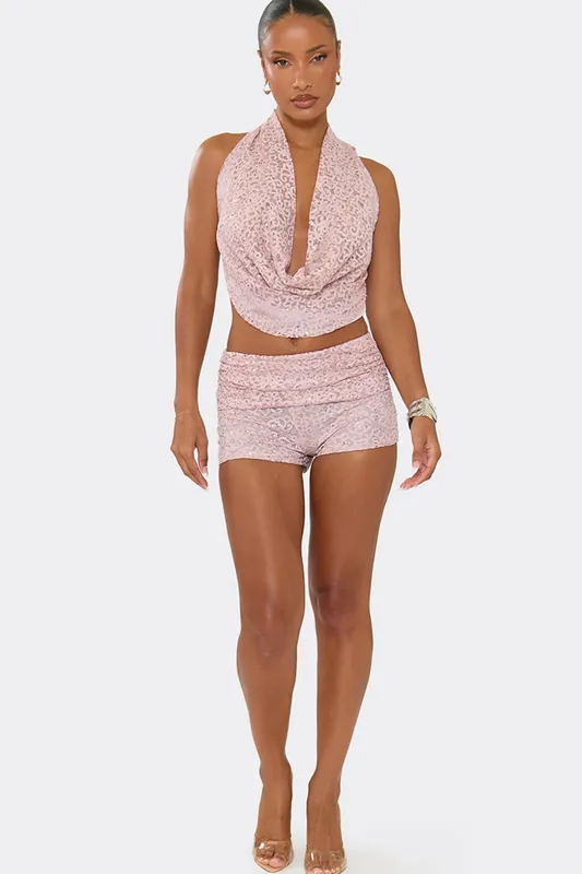 Sequin Low Rise Mini Shorts - EGO