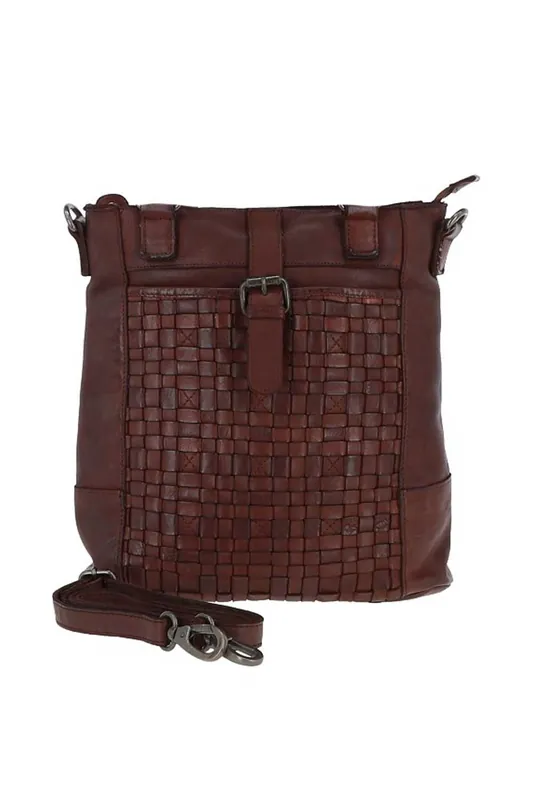 'Perfezione' Vintage Woven Leather Shoulder Bag - Ashwood Leather