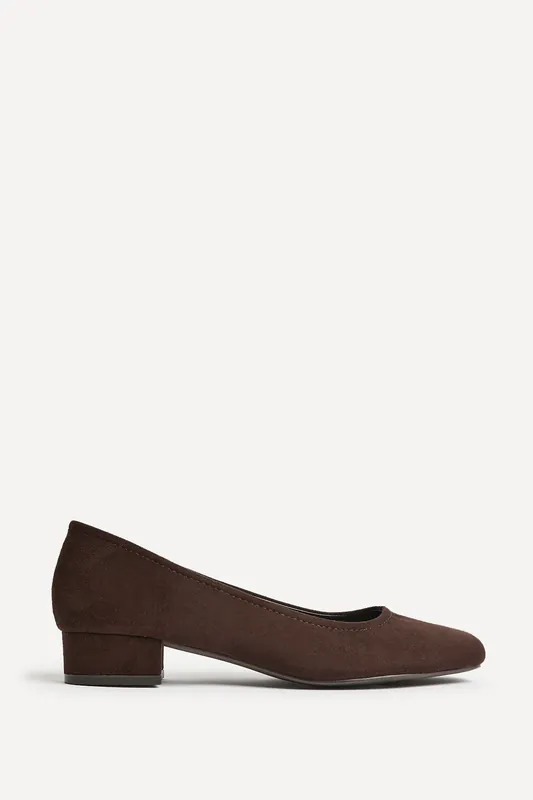 Origin Brown Low Block Court Heels - Linzi