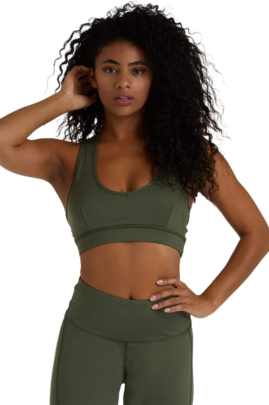 Dusty Olive Racer Back 'Bra' - Wolf & Whistle