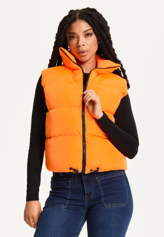Orange Puffer Gilet Vest - Liquorish