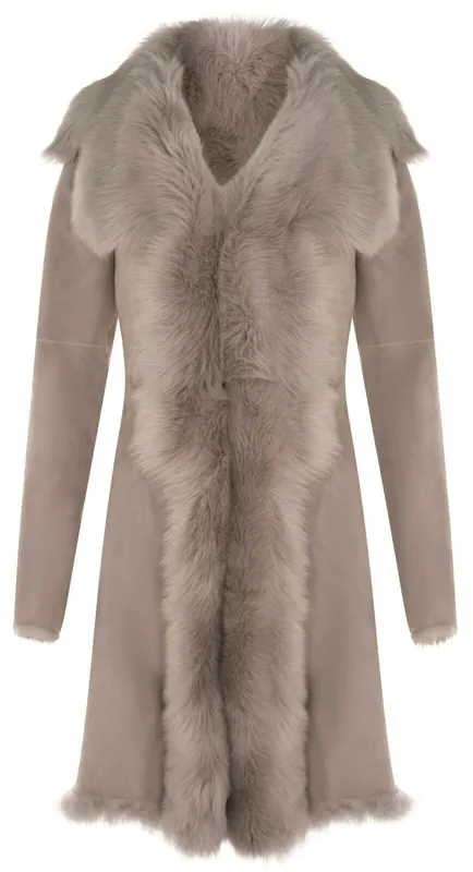 Toscana Sheepskin Suede Trench Coat-Rochester
