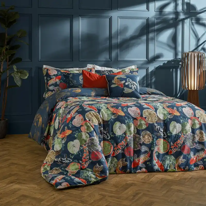 Koi Pond Reversible Duvet Cover Set - Paoletti