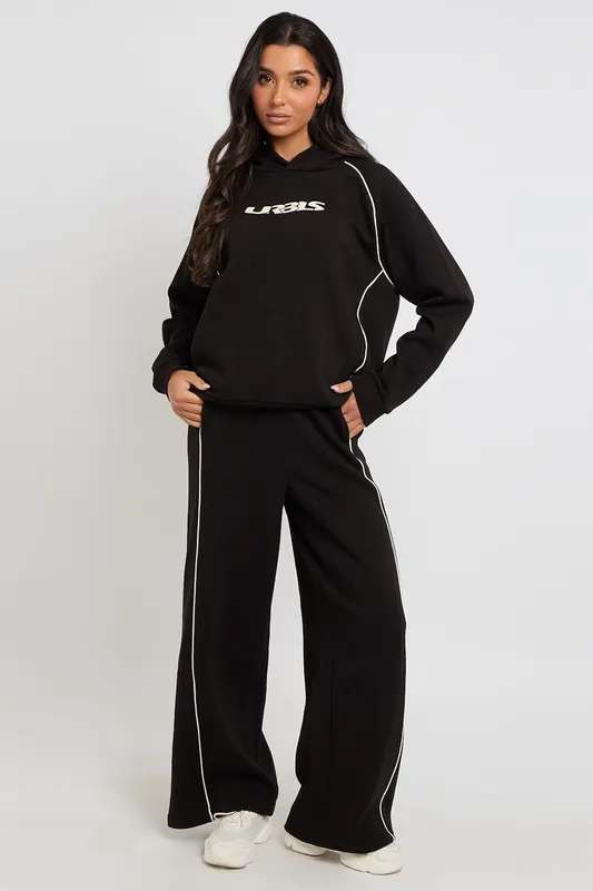 Black Wide Leg Joggers - Urban Bliss