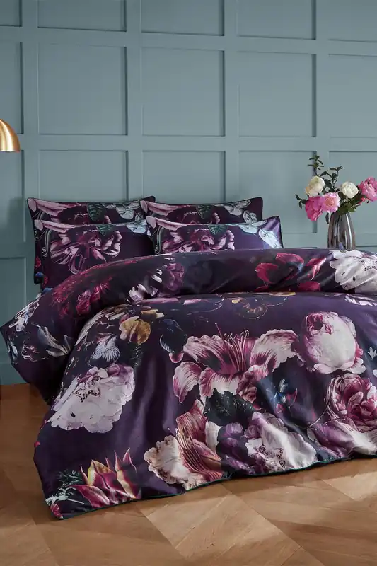Cordelia Floral 100% Cotton Duvet Cover Set - Paoletti