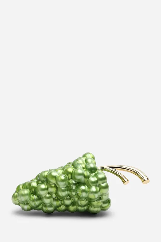 'Jazz' Grape Resin Clutch with Gold-Tone Accents