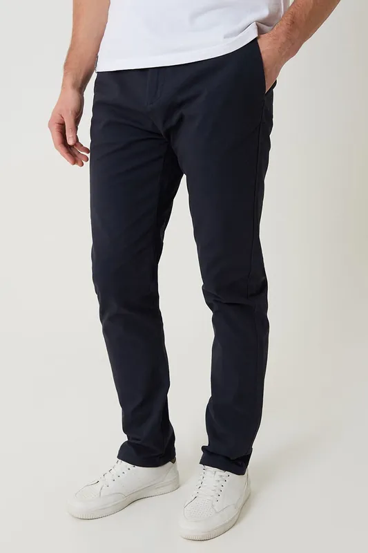 Cotton Slim Fit Trousers With Stretch - Threadbare