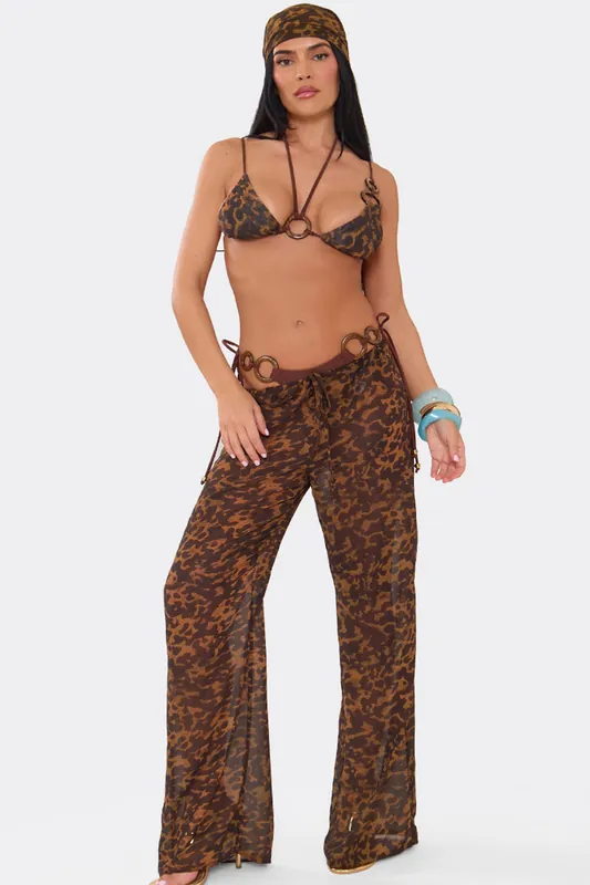 Tie Animal Print Trousers - EGO