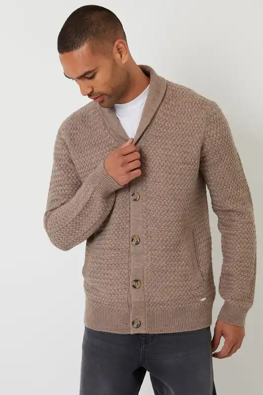 Shawl Collar Knitted Cardigan - Threadbare