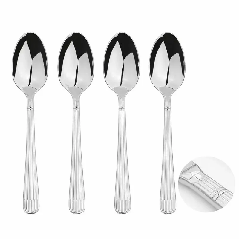 Cutlery Sets Stainless Steel 18/8 Dessert Spoon 4pcs Catering Papyrus - Glim & Glam