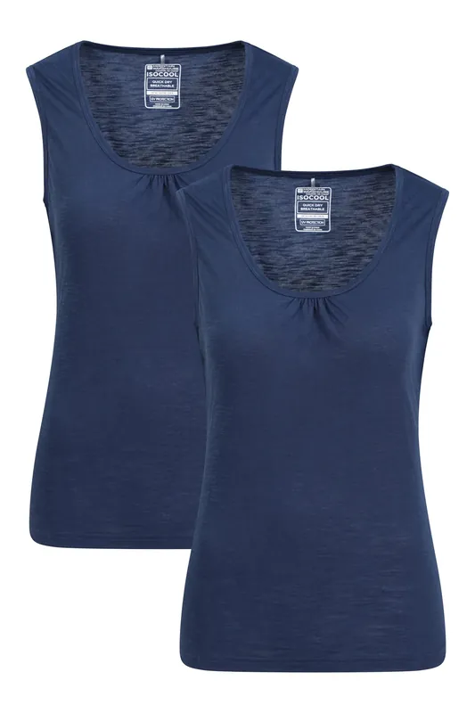 '2 Pack 'Agra' Lightweight Sleeveless Quick Dry IsoCool Vest Top - Mountain Warehouse