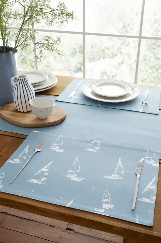 'Salcombe Boats' Cotton Dining Placemat 4 Pack - Catherine Lansfield