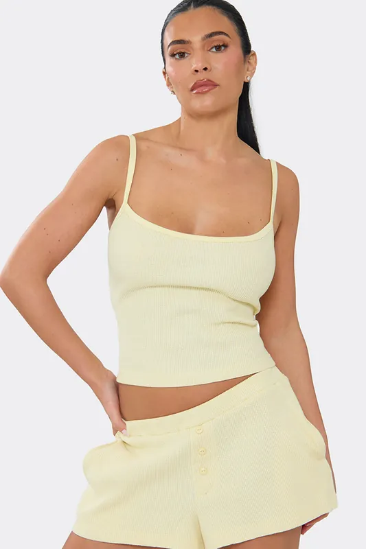 Strappy Straight Neck Cami Top - EGO