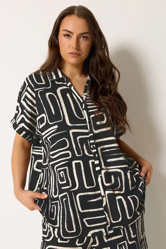 Abstract Textured Boxy Top - Yours