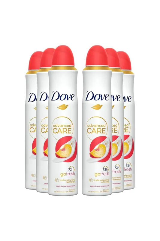 Advanced Care 'Antiperspirant' Spray Peach&White Blossom, 6x200ml - Dove