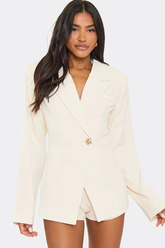Long Sleeve V-neck Mini Playsuit