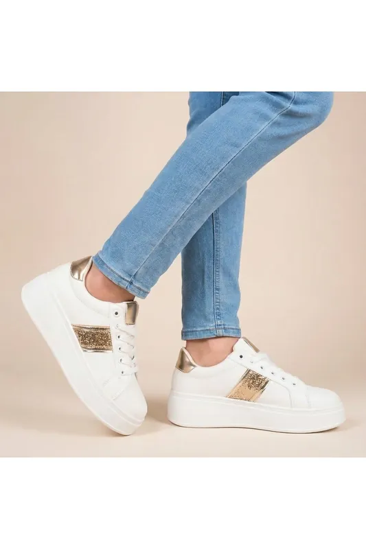 Malina Chunky Platform Glitter Detail Trainers - IKRUSH