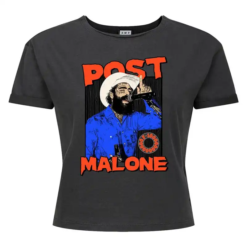 Western Singer Post Malone Crop Top - Amplified