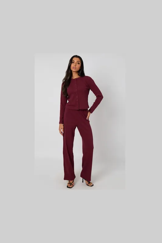 Ribbed Wide Leg Trouser - Urban Bliss