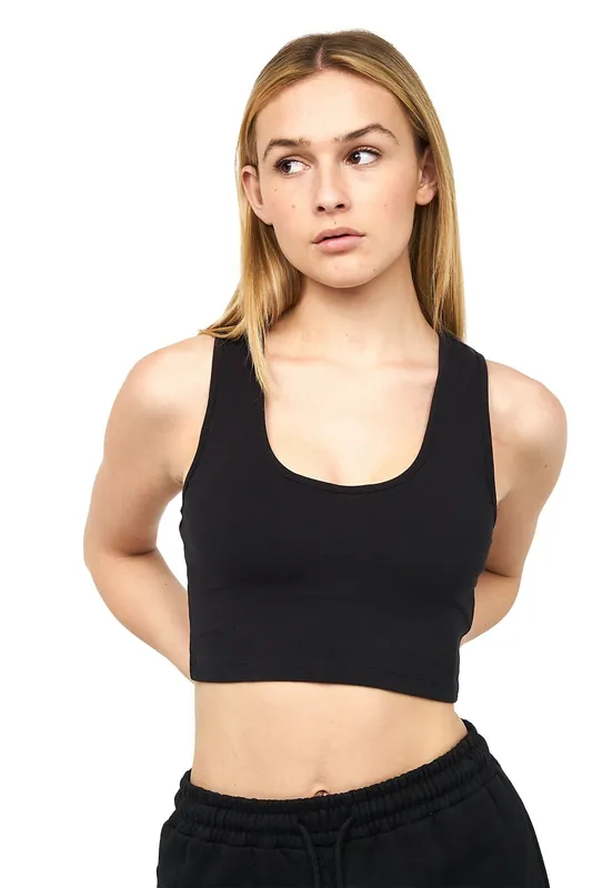 Mazey Cropped Vest Top - Juice