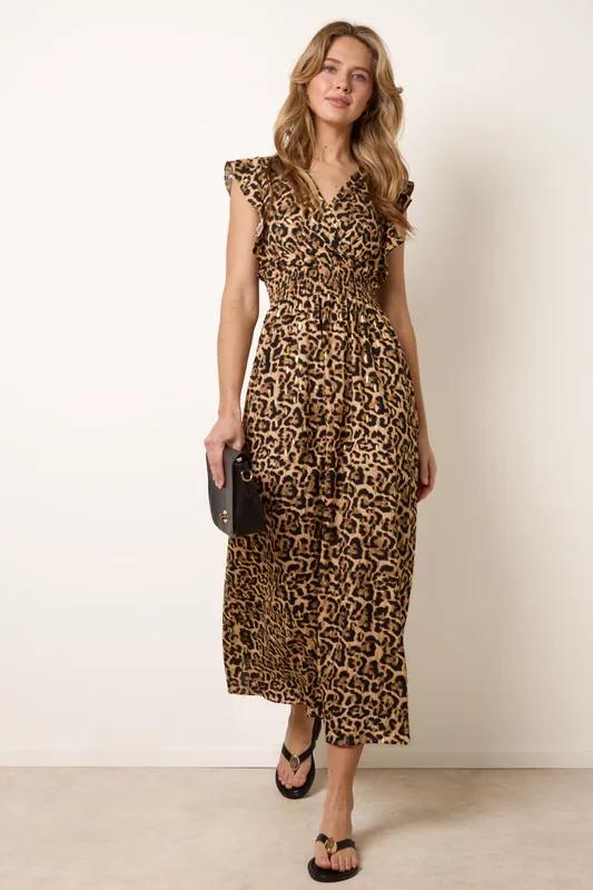 Brown Leopard Print Dress - Blue Vanilla