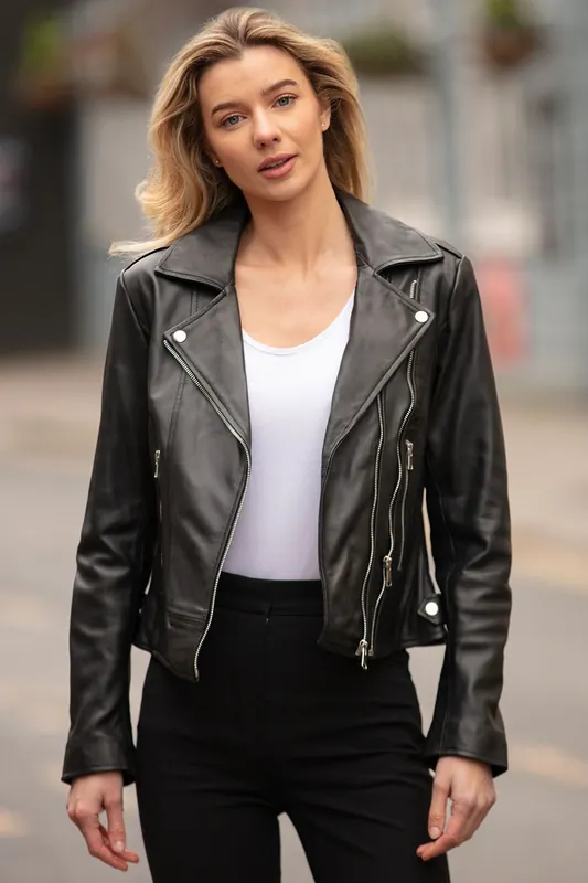 Ciara' Real Leather Biker Jacket - Ashwood Leather