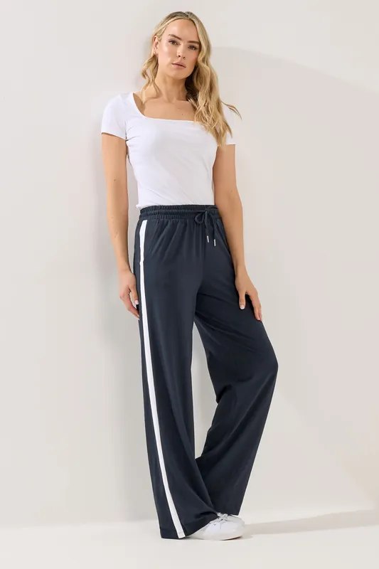 Tall Pipe Detail Wide Leg Joggers - Long Tall Sally