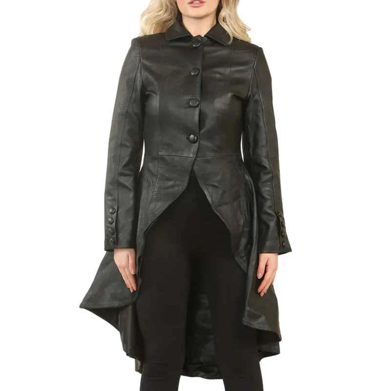Gothic Full Length Victorian Leather Coat - TruClothing