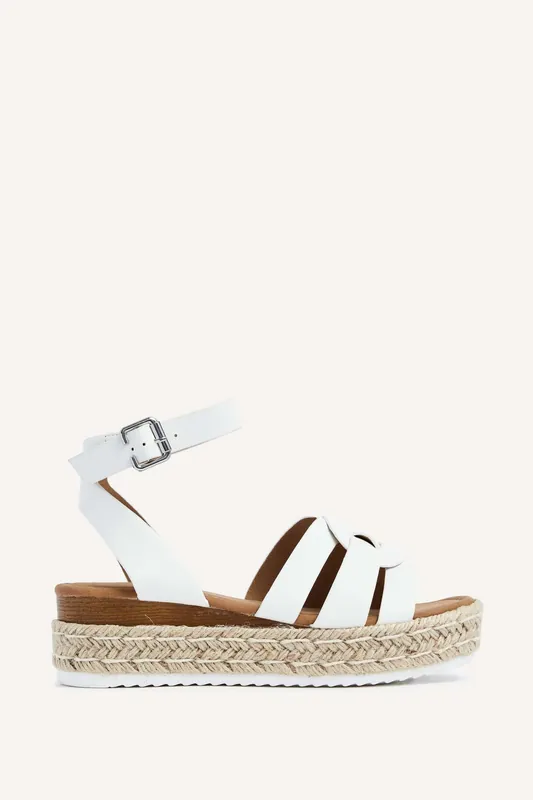 Dakotas White Espadrille Sandals - Linzi