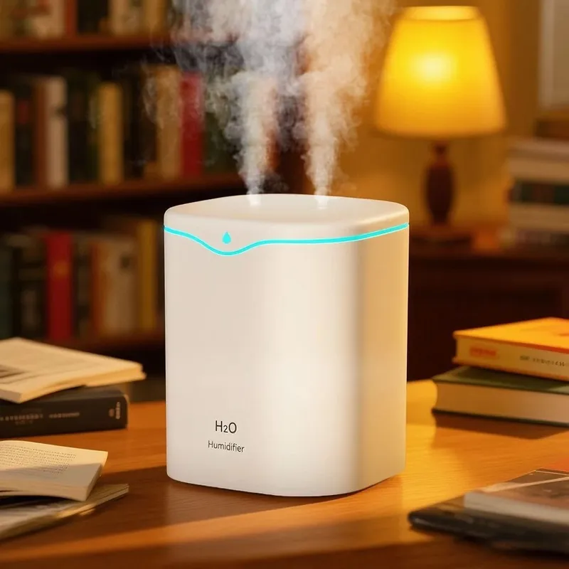 2L Double spout Air Purifier Humidifier Cool Mist Diffuser White - Havendro
