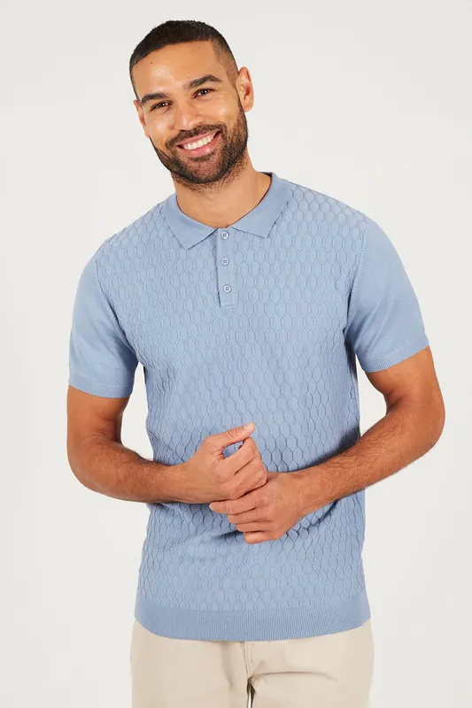 Short Sleeve Knitted Polo Shirt - Brave Soul