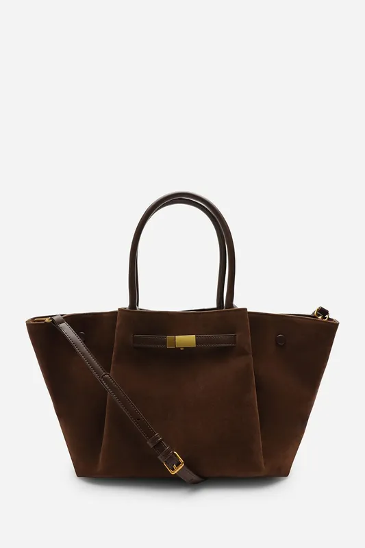 'Dove' Suede Handheld Tote Bag - Where's That From