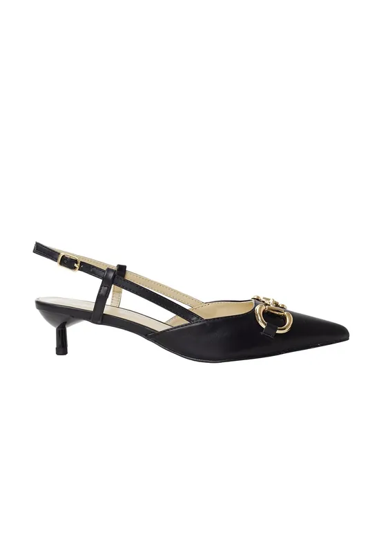 Solid Pointed Slingback Pumps Kitten Heels - MODISHION