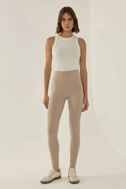 Cream Thick Leggings - Hiccup