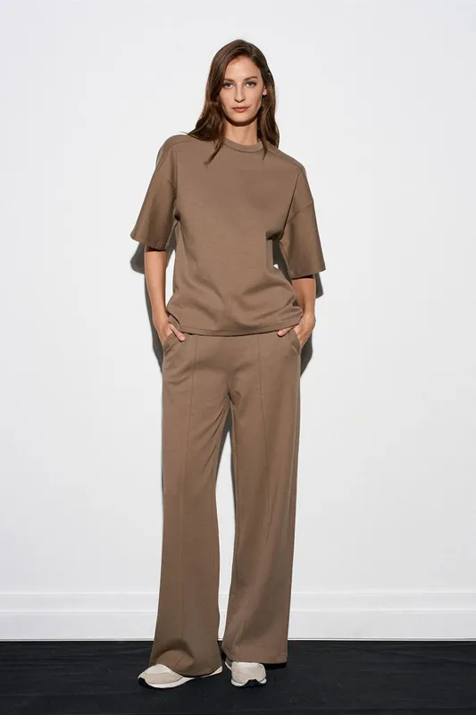 Wide-leg Knit Trousers