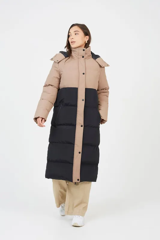 Maxi Contrast Hooded Puffer Jacket - Brave Soul