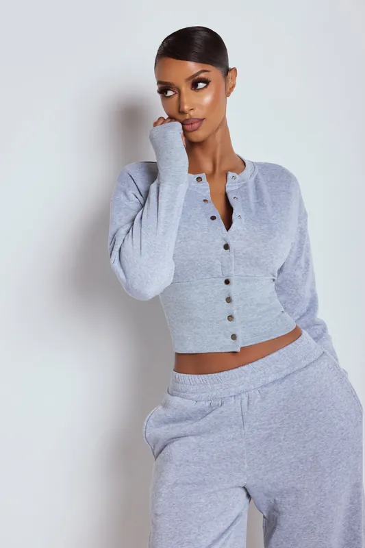 The Sofia Cardigan Grey - LEMONLUNAR