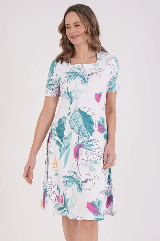 Palm Print Dress - Tigi