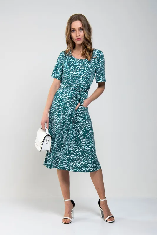 Belted Jersey Midi Dress - Jolie Moi