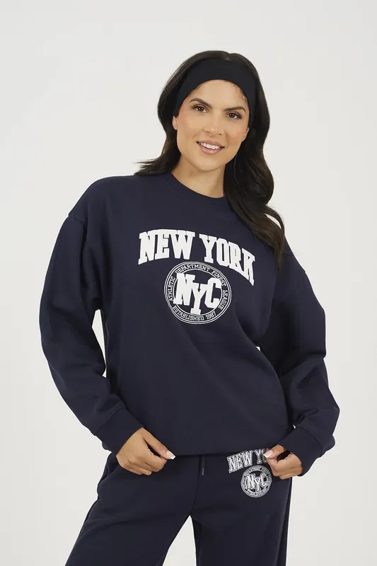 Crew Neck Embroidered Sweatshirt - Brave Soul