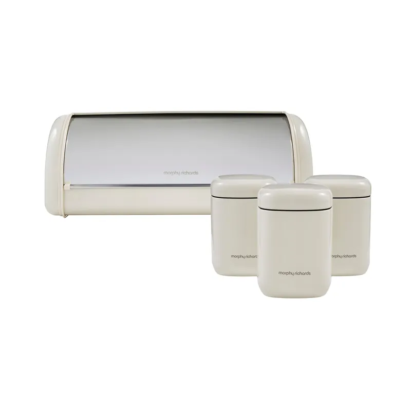 Cream Large Bread Bin & Cannisters Small Bundle - Morphy Richards